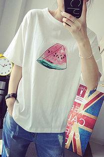 吃瓜印花t恤,吃瓜印花T恤引领潮流风尚